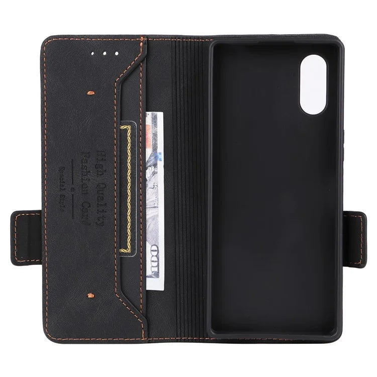 For Sony Xperia 5 V Case Hardware Decor PU Leather Stand Phone Cover