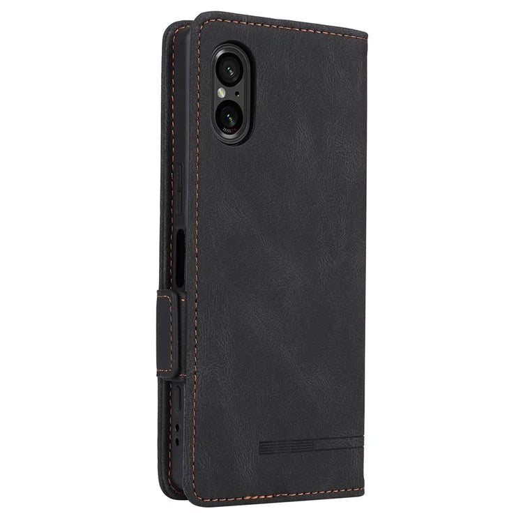 For Sony Xperia 5 V Case Hardware Decor PU Leather Stand Phone Cover