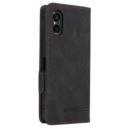 For Sony Xperia 5 V Case Hardware Decor PU Leather Stand Phone Cover