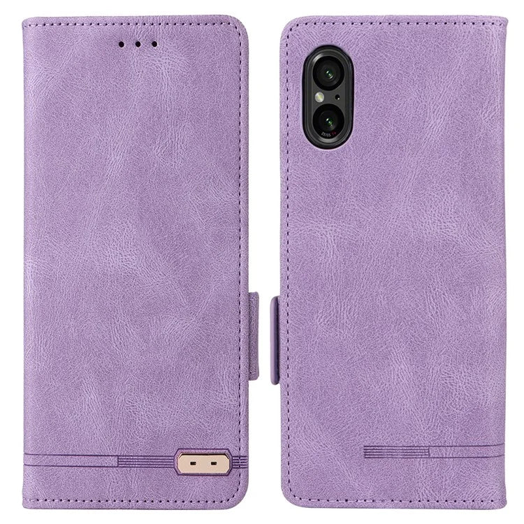 For Sony Xperia 5 V Case Hardware Decor PU Leather Stand Phone Cover
