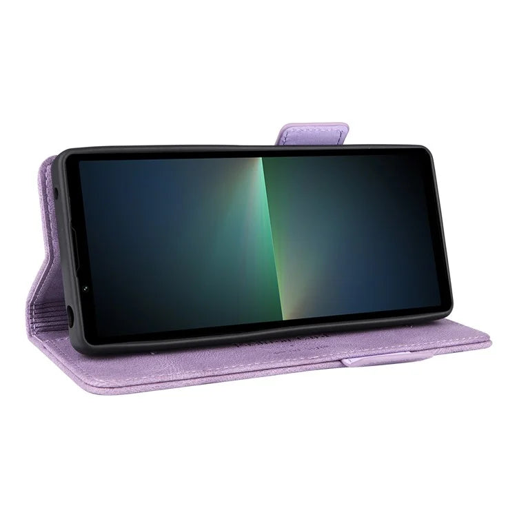 For Sony Xperia 5 V Case Hardware Decor PU Leather Stand Phone Cover