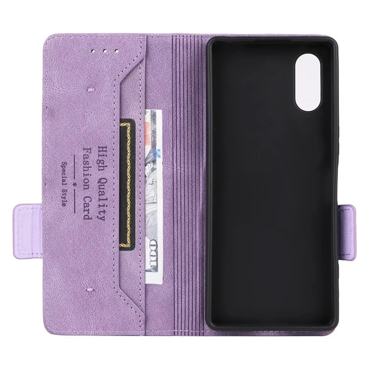 For Sony Xperia 5 V Case Hardware Decor PU Leather Stand Phone Cover