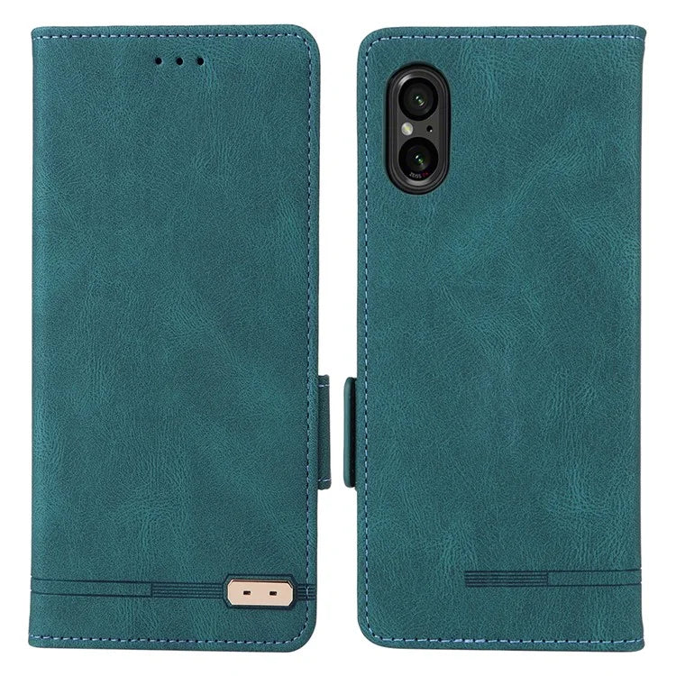 For Sony Xperia 5 V Case Hardware Decor PU Leather Stand Phone Cover