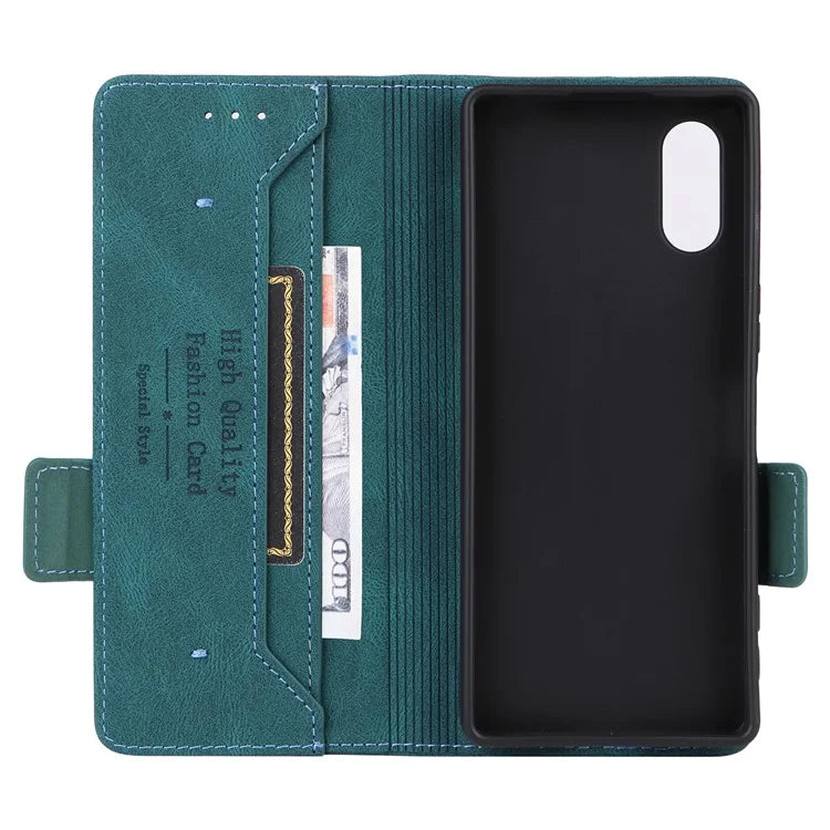 For Sony Xperia 5 V Case Hardware Decor PU Leather Stand Phone Cover