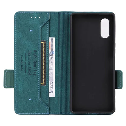 For Sony Xperia 5 V Case Hardware Decor PU Leather Stand Phone Cover