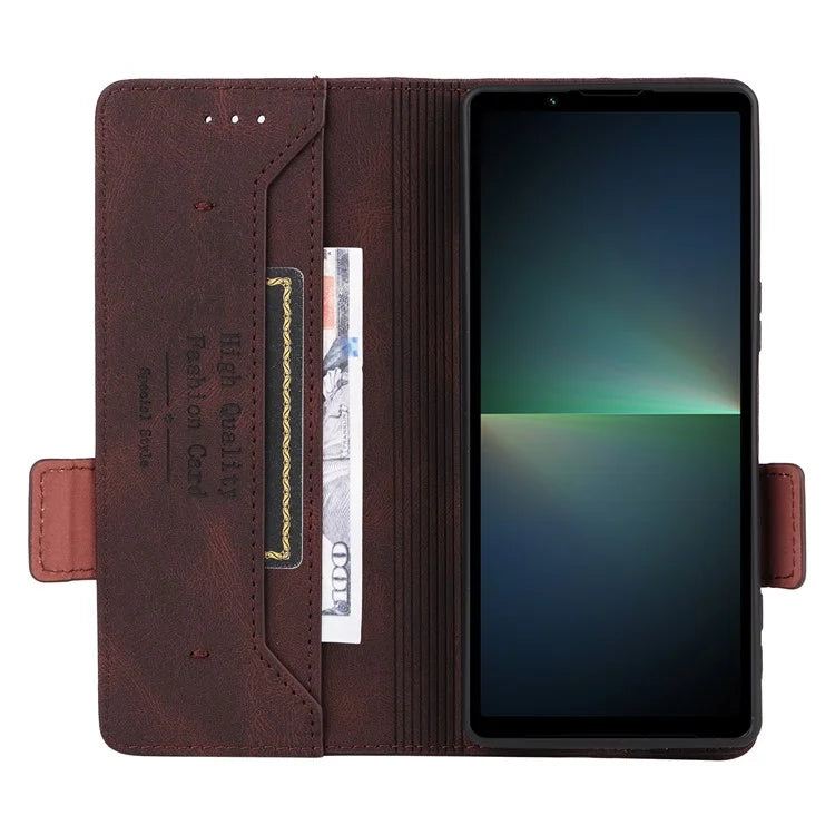 For Sony Xperia 5 V Case Hardware Decor PU Leather Stand Phone Cover