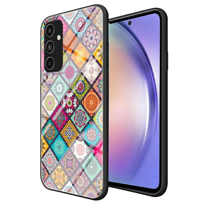 For Samsung Galaxy A15 4G Kickstand Case Tempered Glass+PC+TPU Cover with Lanyard