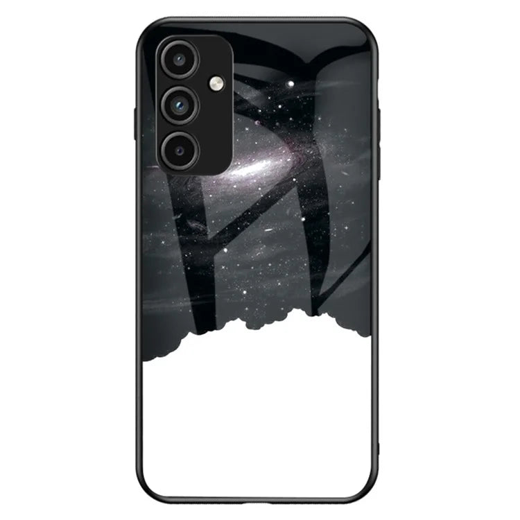 For Samsung Galaxy A15 4G Cover Starry Sky Pattern Tempered Glass+PC+TPU Phone Case