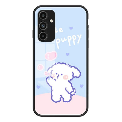 For Samsung Galaxy A15 4G Case Pattern Printing Tempered Glass Back Cover