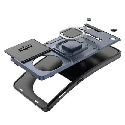 For OnePlus 11R 5G / Ace 2 5G Case Slide Lens Lid PC+TPU Kickstand Cover