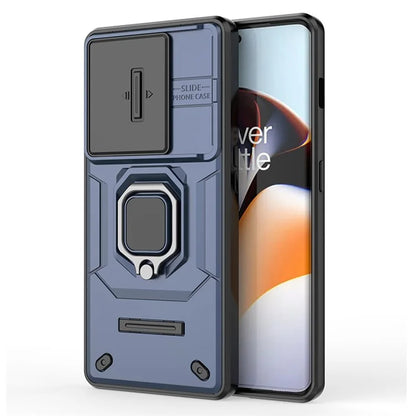 For OnePlus 11R 5G / Ace 2 5G Case Slide Lens Lid PC+TPU Kickstand Cover