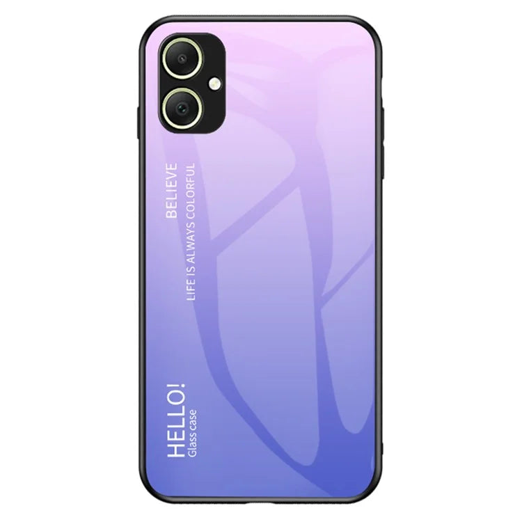 For Samsung Galaxy A05 4G Case Drop Proof Tempered Glass+PC+TPU Gradient Phone Cover