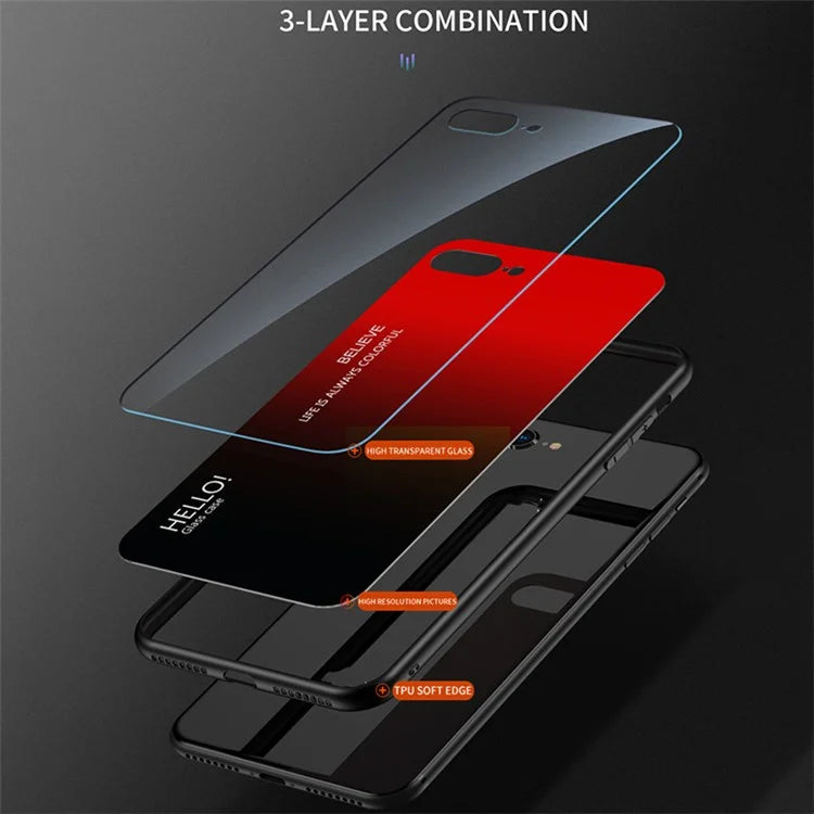 For Samsung Galaxy A05 4G Case Drop Proof Tempered Glass+PC+TPU Gradient Phone Cover