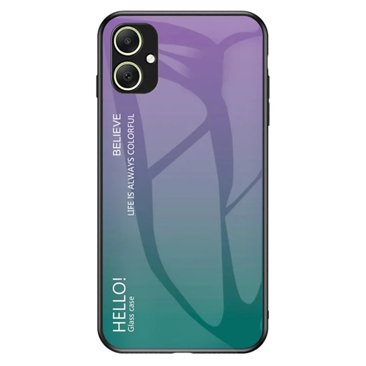 For Samsung Galaxy A05 4G Case Drop Proof Tempered Glass+PC+TPU Gradient Phone Cover