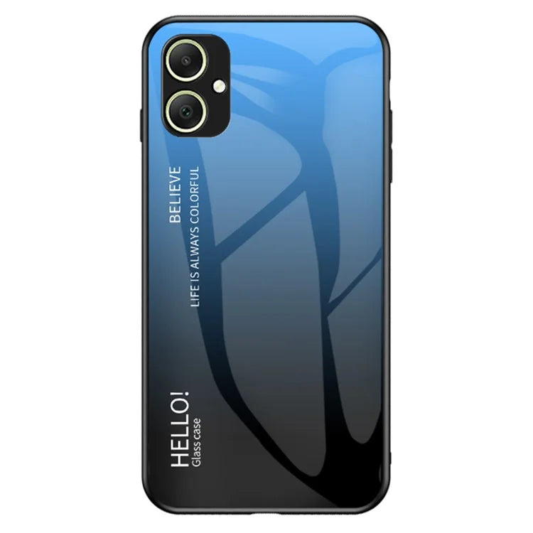 For Samsung Galaxy A05 4G Case Drop Proof Tempered Glass+PC+TPU Gradient Phone Cover
