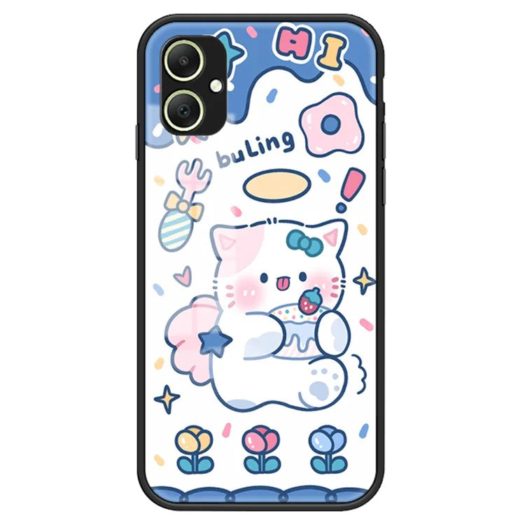 For Samsung Galaxy A05 4G Case Tempered Glass+PC+TPU Phone Cover