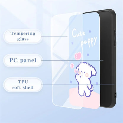 For Samsung Galaxy A05 4G Case Tempered Glass+PC+TPU Phone Cover