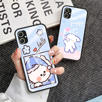 For Samsung Galaxy A05 4G Case Tempered Glass+PC+TPU Phone Cover