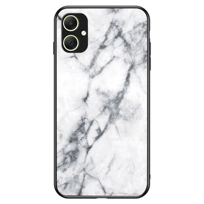 For Samsung Galaxy A05 4G Cover Marble Pattern Tempered Glass+PC+TPU Anti-scratch Shell