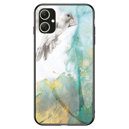 For Samsung Galaxy A05 4G Cover Marble Pattern Tempered Glass+PC+TPU Anti-scratch Shell