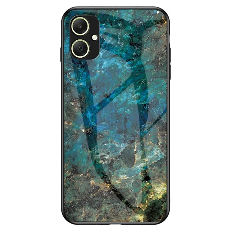 For Samsung Galaxy A05 4G Cover Marble Pattern Tempered Glass+PC+TPU Anti-scratch Shell