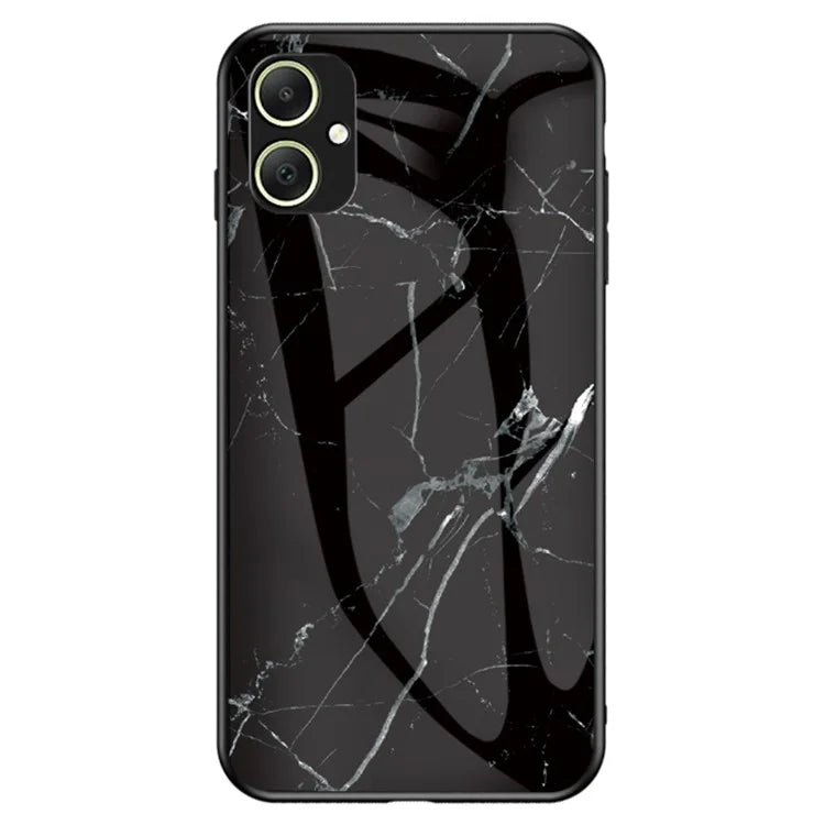 For Samsung Galaxy A05 4G Cover Marble Pattern Tempered Glass+PC+TPU Anti-scratch Shell