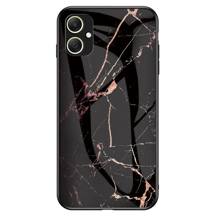 For Samsung Galaxy A05 4G Cover Marble Pattern Tempered Glass+PC+TPU Anti-scratch Shell