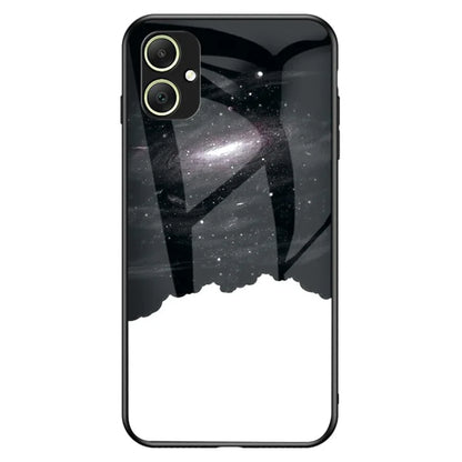 For Samsung Galaxy A05 4G Cover Tempered Glass+PC+TPU Starry Sky Pattern Phone Case