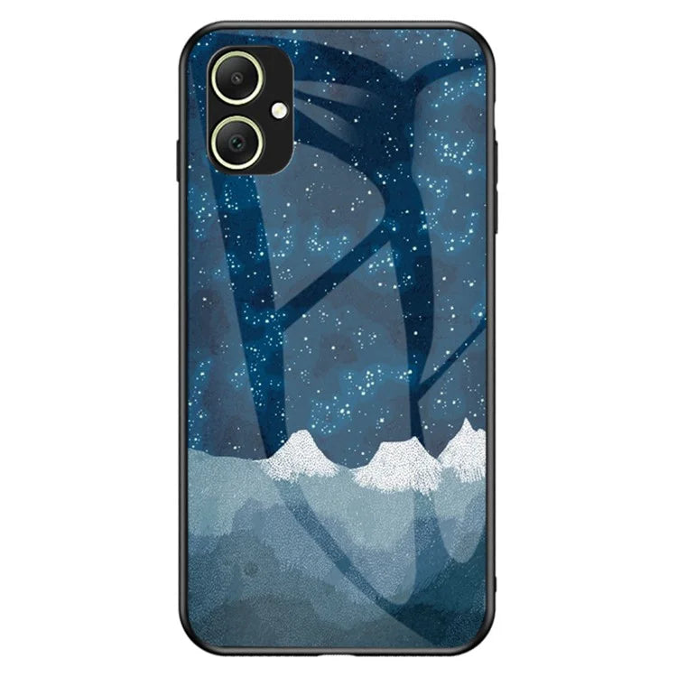 For Samsung Galaxy A05 4G Cover Tempered Glass+PC+TPU Starry Sky Pattern Phone Case