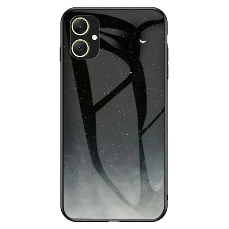 For Samsung Galaxy A05 4G Cover Tempered Glass+PC+TPU Starry Sky Pattern Phone Case