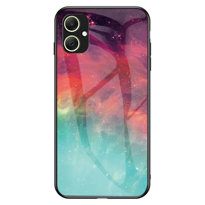 For Samsung Galaxy A05 4G Cover Tempered Glass+PC+TPU Starry Sky Pattern Phone Case