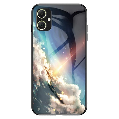 For Samsung Galaxy A05 4G Cover Tempered Glass+PC+TPU Starry Sky Pattern Phone Case