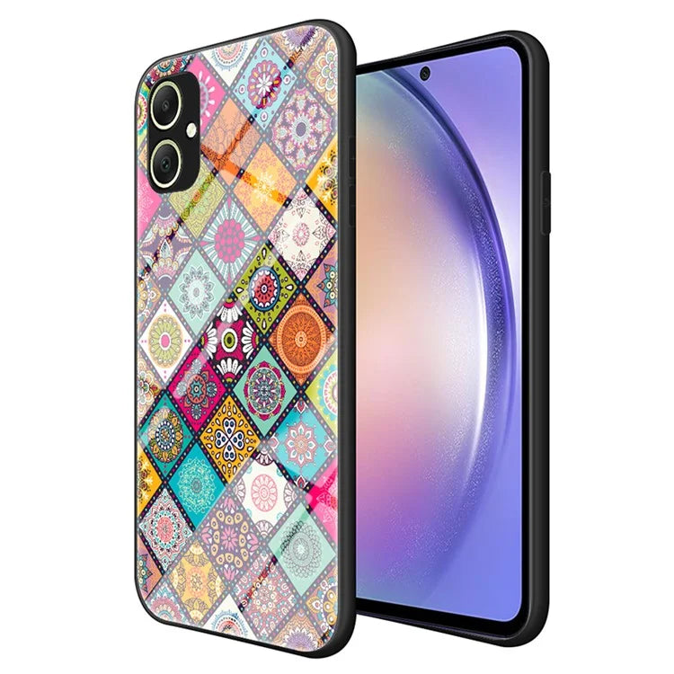 For Samsung Galaxy A05 4G Case Flower Pattern Kickstand Cover with Lanyard