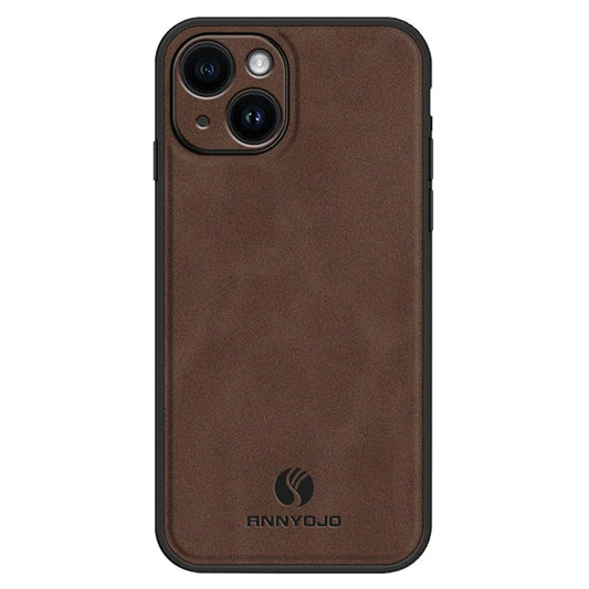 ANNYOJO For iPhone 15 Plus Case PU Leather+PC+TPU Phone Cover Support Magnetic Car Mount