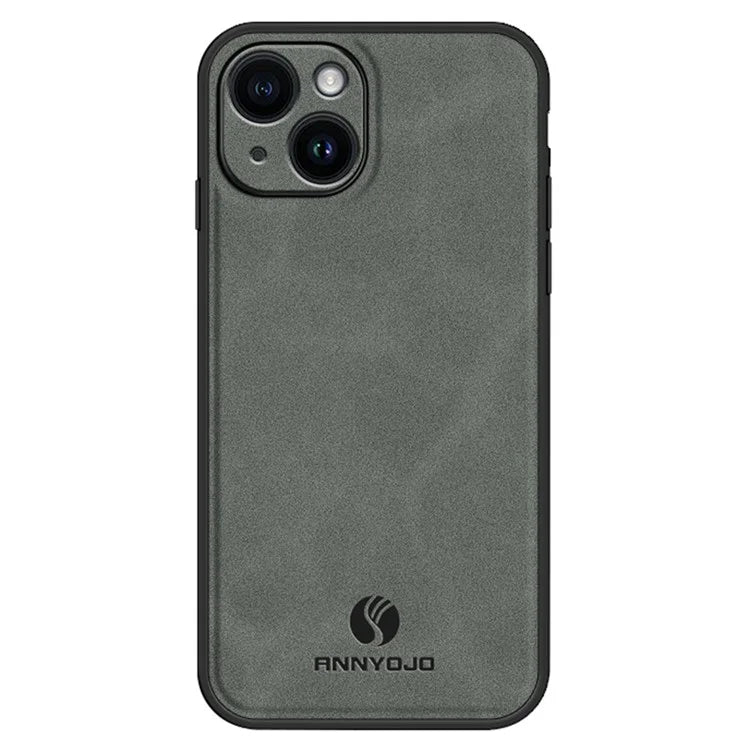 ANNYOJO For iPhone 15 Plus Case PU Leather+PC+TPU Phone Cover Support Magnetic Car Mount