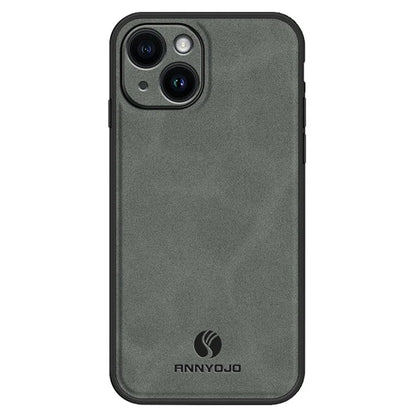 ANNYOJO For iPhone 15 Plus Case PU Leather+PC+TPU Phone Cover Support Magnetic Car Mount