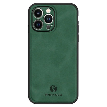 ANNYOJO For iPhone 15 Pro Case Scratch Proof PU Leather+PC+TPU Phone Cover