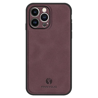 ANNYOJO For iPhone 15 Pro Case Scratch Proof PU Leather+PC+TPU Phone Cover