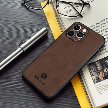 ANNYOJO For iPhone 15 Pro Case Scratch Proof PU Leather+PC+TPU Phone Cover