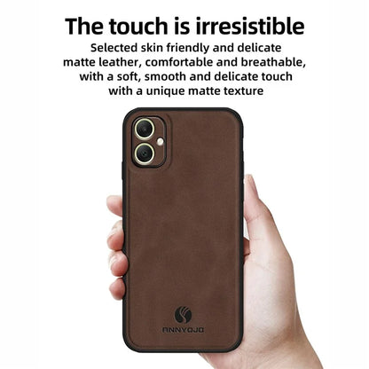 ANNYOJO For Samsung Galaxy A05 4G Case PU Leather+PC+TPU Mobile Phone Back Cover