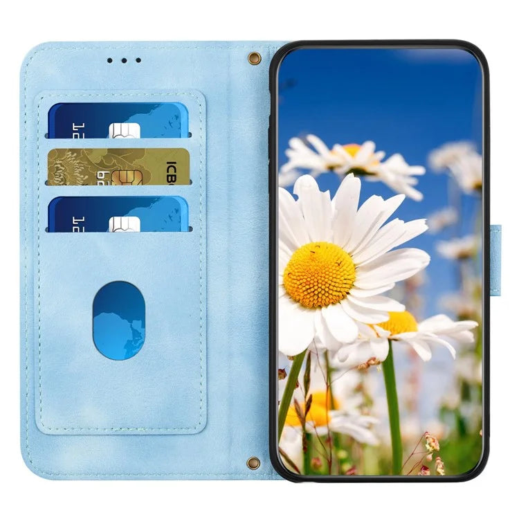 For Samsung Galaxy S23 FE Case Card Slots PU Leather Flower Pattern Printing Phone Cover