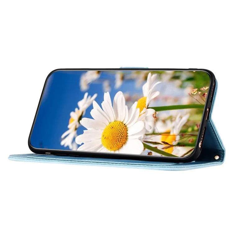 For Samsung Galaxy S23 FE Case Card Slots PU Leather Flower Pattern Printing Phone Cover