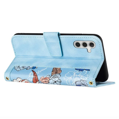 For Samsung Galaxy S23 FE Case Card Slots PU Leather Flower Pattern Printing Phone Cover