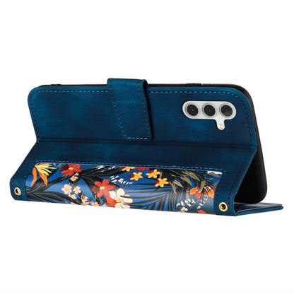 For Samsung Galaxy S23 FE Case Card Slots PU Leather Flower Pattern Printing Phone Cover