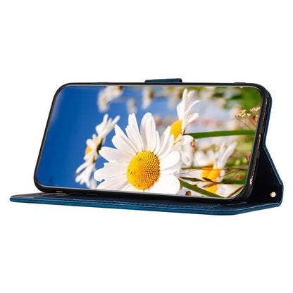 For Samsung Galaxy S23 FE Case Card Slots PU Leather Flower Pattern Printing Phone Cover