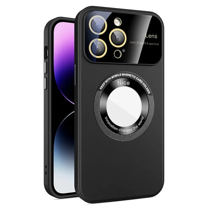 For iPhone 14 Pro Max Case Back Logo Magnify Phone Cover Compatible with MagSafe