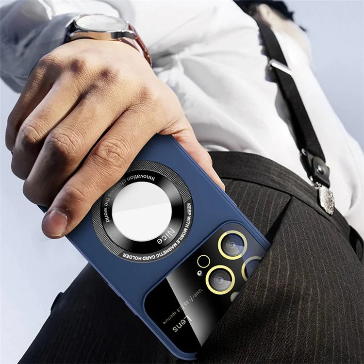 For iPhone 14 Pro Max Case Back Logo Magnify Phone Cover Compatible with MagSafe