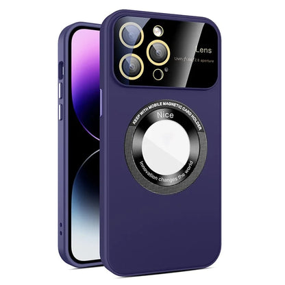 For iPhone 14 Pro Max Case Back Logo Magnify Phone Cover Compatible with MagSafe