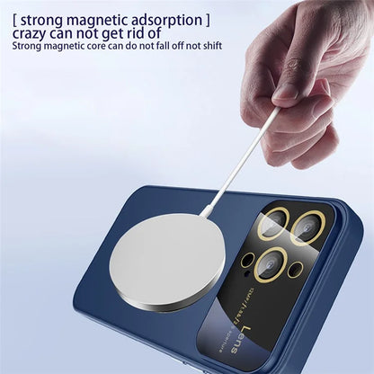 For iPhone 14 Pro Max Case Back Logo Magnify Phone Cover Compatible with MagSafe