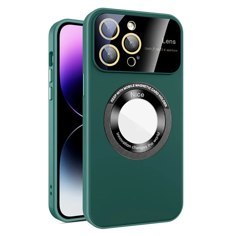 For iPhone 14 Pro Max Case Back Logo Magnify Phone Cover Compatible with MagSafe